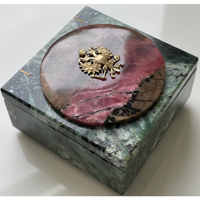 1980s Russian Stone Coat of Arms Box, Double Eagle Coat of Arms Chairish
