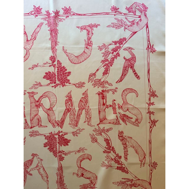 Hermès Alphabet III 1990 Silk Scarf Designed by Anne Faivre For Sale - Image 9 of 12