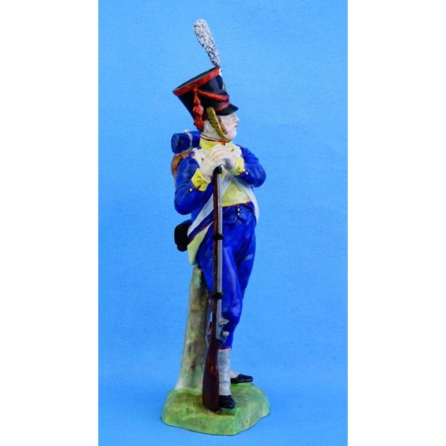 20th Century Porcelain Napoleonic Soldier of the Neuchatel Battalion from Carl Thieme's Potschappel Factory For Sale - Image 8 of 18