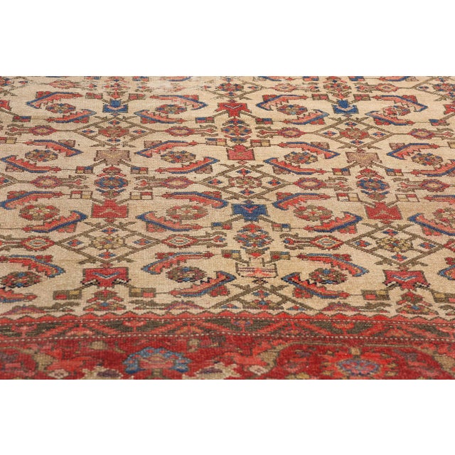 Late 19th Century Distressed Antique Persian Malayer Rug - 05'02 X 05'11 For Sale - Image 5 of 9
