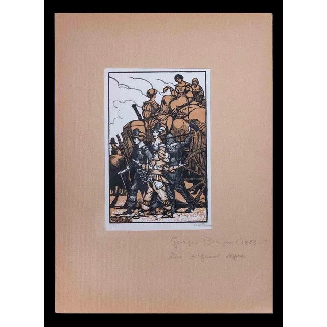 The Migration is an original artwork realized by Georges Bruyer (1883-1962. Original woodcut print on paper, realized on...