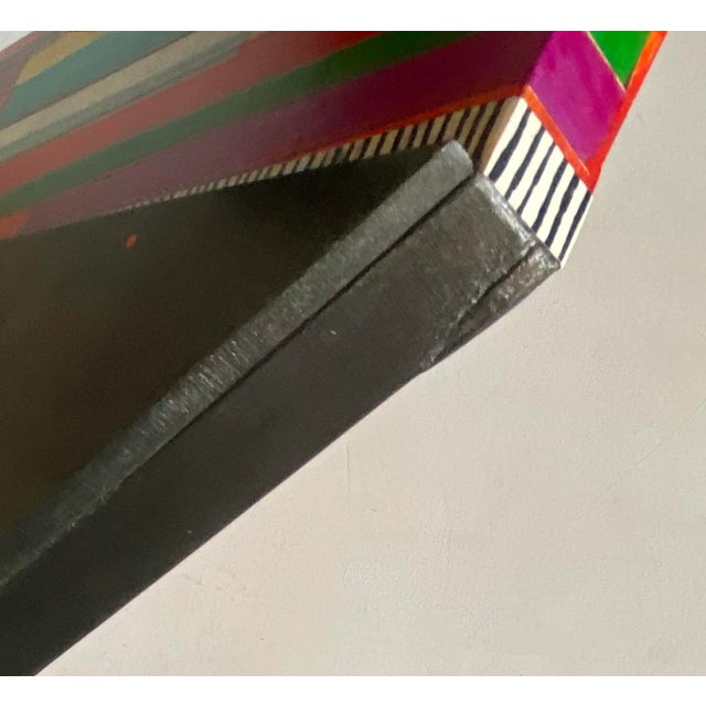 "Chevron" Contemporary Geometric Striped Collage For Sale - Image 9 of 10