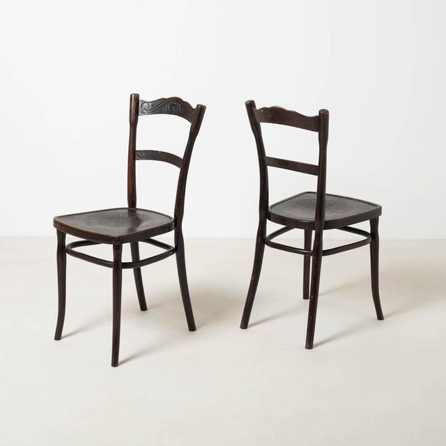 Antique Bentwood Cafe Dining Chairs by J&J Kohn, Austria, 1905, Set of 2 For Sale - Image 12 of 12
