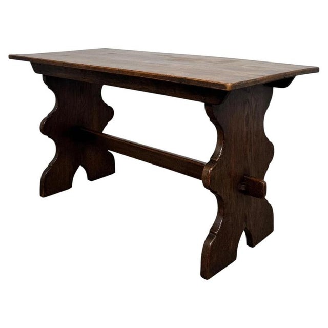 Wood Antique English Oak Refectory Dining Table For Sale - Image 7 of 7