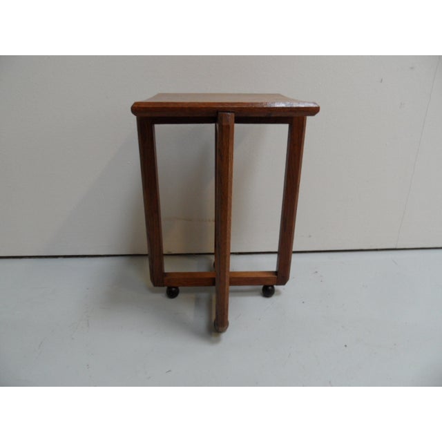 Art Deco Amsterdam School Oak Side Table, 1890s For Sale - Image 6 of 11