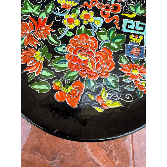 1970s 1970s Greek Key Asian Ceramic Decorative Plate For Sale - Image 5 of 8