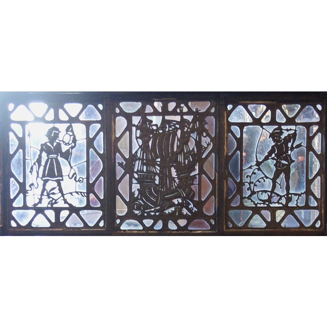 Late 19th Century Set of Tudor Revival Style Diamond Pattern Colored Leaded Glass Casement Windows For Sale In New York - Image 6 of 11