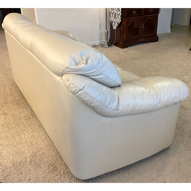 2000s Natuzzi Cream Leather Sofa Chairish