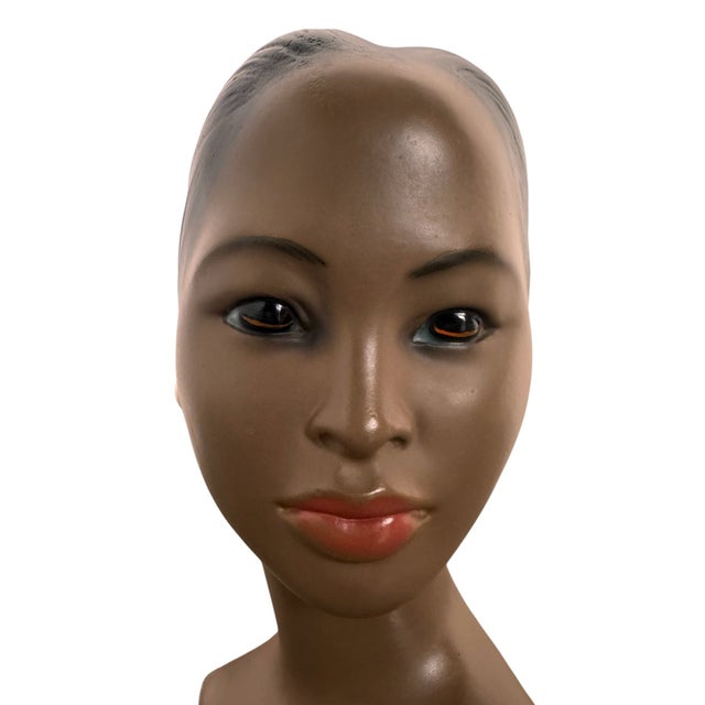 5 1/2”W x 8”H x 5”D This captivating mid-century biographic bust is an exceptional example of mid-20th-century decorative...