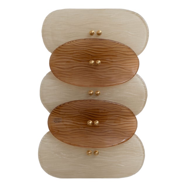 Murano Glass and Brass Wall Sconces, 2000, Set of 2 For Sale