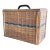 Mid 20th-Century Bamboo & Rattan Carrier Basket For Sale
