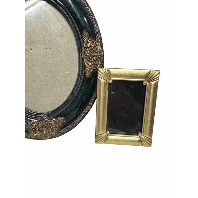 Trio Oof Tale Top Frames in Emerald Green and Brass For Sale - Image 4 of 8