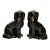 19th Century Staffordshire Jackfield Black Spaniels / Dogs For Sale