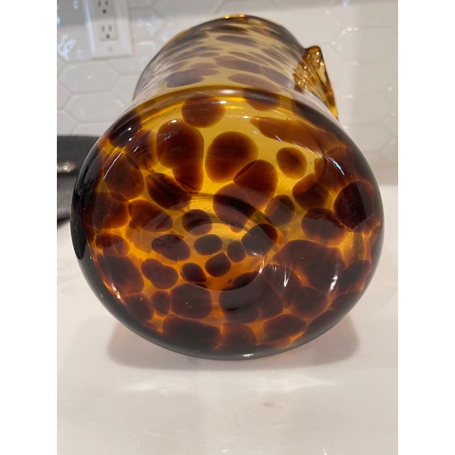 1960s Vintage Christian Dior Hand Blown Glass Faux Tortoiseshell Wine Cooler Champagne Bucket For Sale - Image 5 of 5