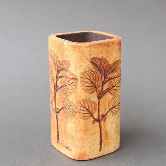 Vintage ceramic vase (or pencil holder if you prefer) by raymonde leduc (circa 1970s). Sandstone coloured small vessel...