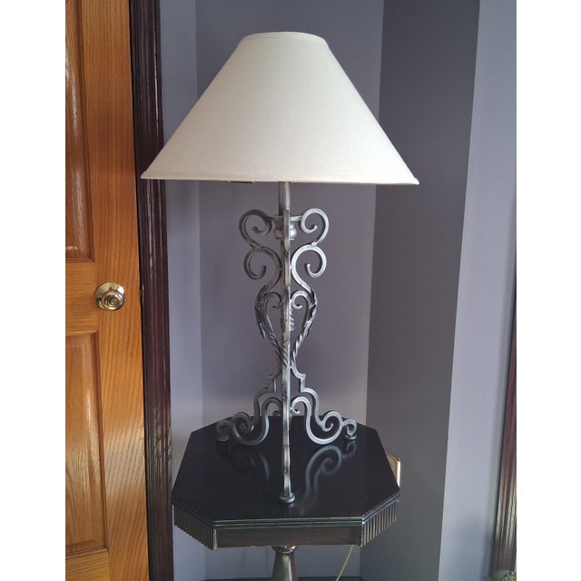 1980s C 1980 Kaeder Kaiser Leuchten Co. French Style Wrought Iron Table Lamp For Sale - Image 5 of 8