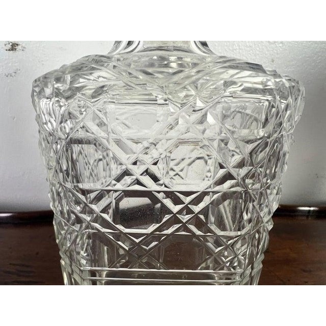 Victorian Decanter Set in Oak Caddy, Crystal & Metal, England, 19th C. For Sale - Image 12 of 17