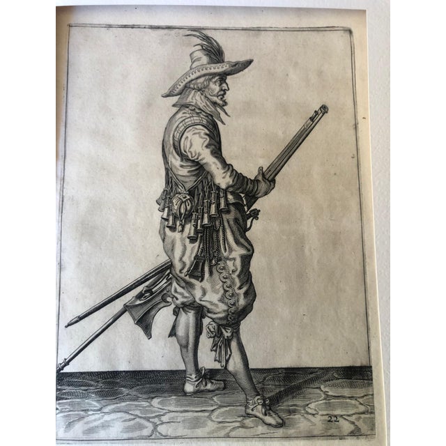 Jacob de Gheyn, Portraits of Men-at-Arms, 1607, a set of four Flemish etchings depicting soldiers in military uniform with...