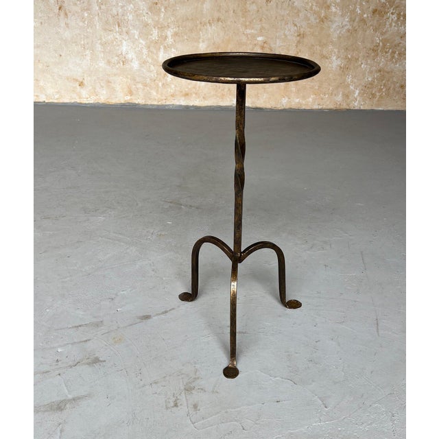 This small Spanish end table was recently created by accomplished European artisans using traditional iron-working...