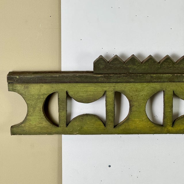 Majestic Architectural Salvage Ornamental Painted Wood Frieze/Valance Decorative Element C. Late 19th American Victorian Design For Sale - Image 4 of 13