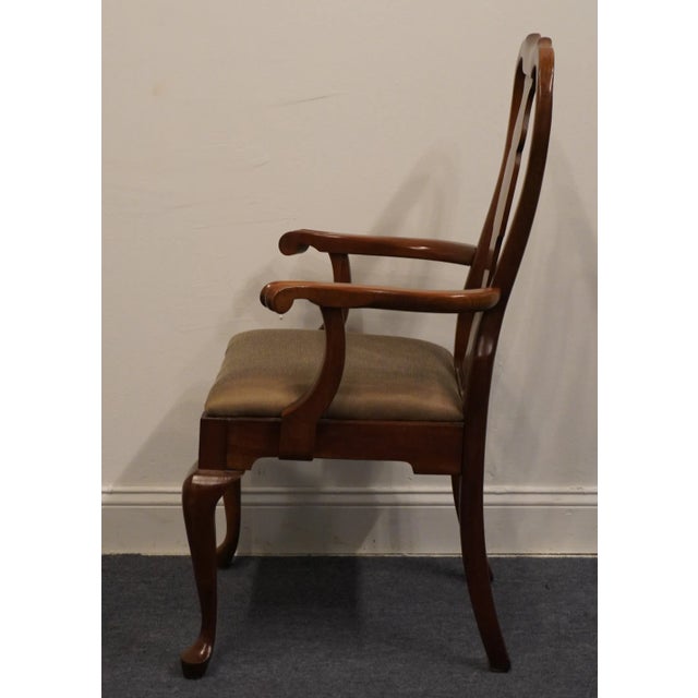 Wood Pennsylvania House Traditional Queen Anne Style Cherry Splat Back Dining Arm Chair 11-3110 For Sale - Image 7 of 10