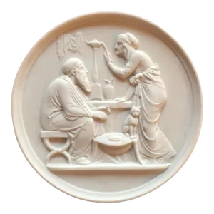 19th Century Bing & Grondahl Parian Bisque Neoclassical Wall Plaque Symbolizing