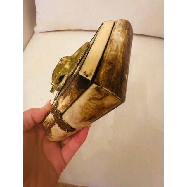 Vintage Bone and Brass Elephant Box For Sale In Charleston - Image 6 of 11