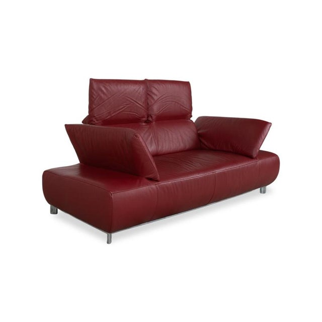 Volare Leather Two-Seater Red Manual Function Sofa from Koinor For Sale - Image 6 of 17