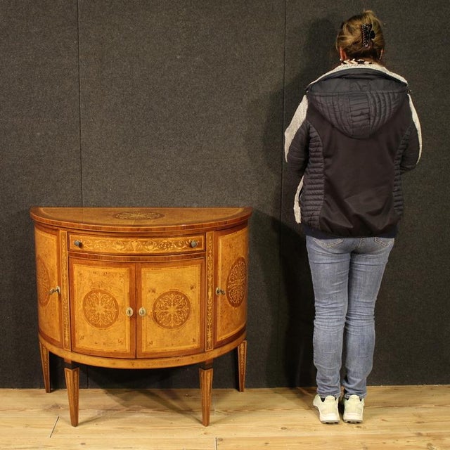 Louis XVI Style Italian Half-Moon Sideboard, 1970s For Sale - Image 3 of 13