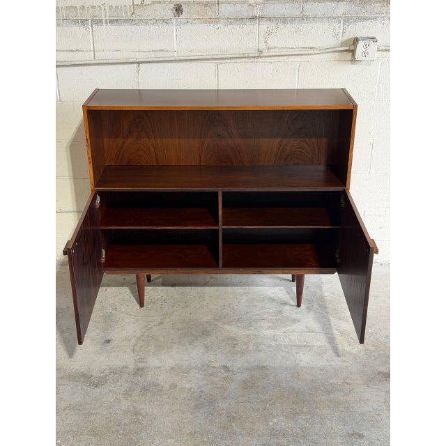 Rosewood Bookcase With Storage Doors Denmark Mid-Century Modern 1960s For Sale - Image 4 of 10