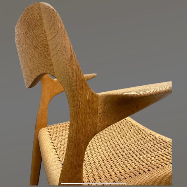No. 55 Armchair in Oak and Paper Cord by Niels Otto Møller for J.L. Møllers, 1950s For Sale - Image 10 of 16