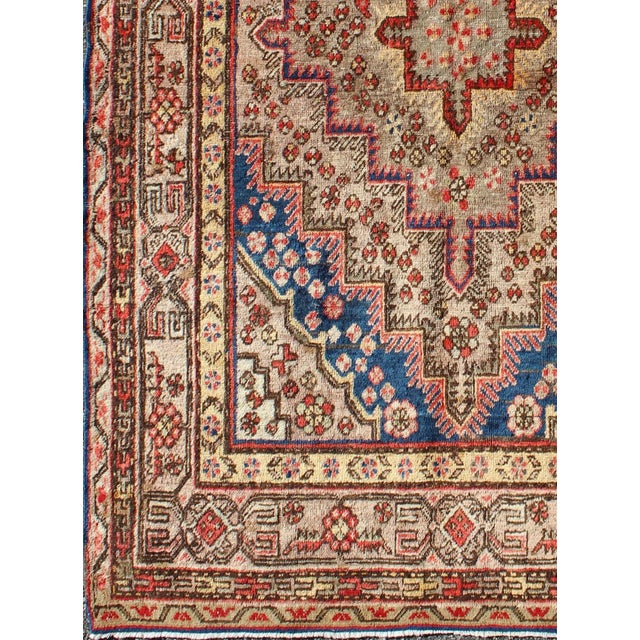 Early 20th Century Colorful Antique Khotan Rug With Multi Layered Medallion 4'8 X 6'6 For Sale - Image 5 of 7