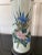 Mid 20th Century Vintage Mid-Century Hand-Painted Ceramic and Brass Floral Lamp For Sale - Image 5 of 13