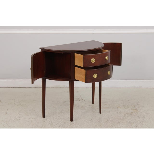 1990s Baker Historic Charleston Demilune Mahogany Server Console For Sale - Image 5 of 13