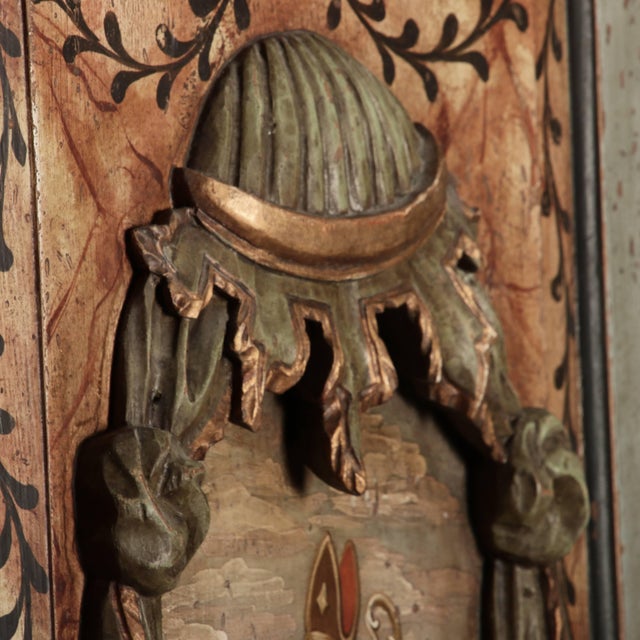 Antique Chamfered Baroque Votive Wood Cabinet, 1850 For Sale - Image 16 of 18