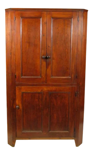 19th-C American Pine Corner Cabinet
