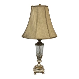 Neoclassical Currey & Company Cut Glass Table Lamp For Sale