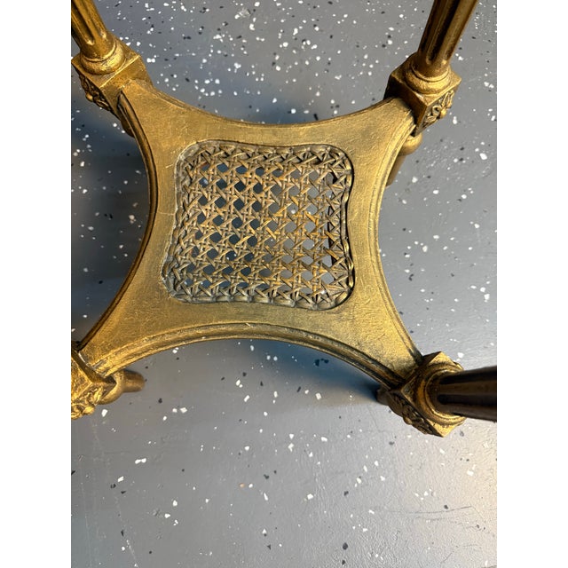 Stone French Louis XVI Inset Marble Top Gilded Pedestal For Sale - Image 7 of 12
