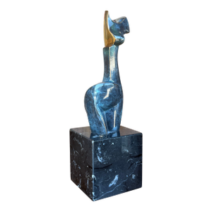 Mid-Century Modern Green Patinated and Polished Bronze Abstract Female Sculpture by Tony Morey for Italica, Spain – Signed - Biomorphic Abstract