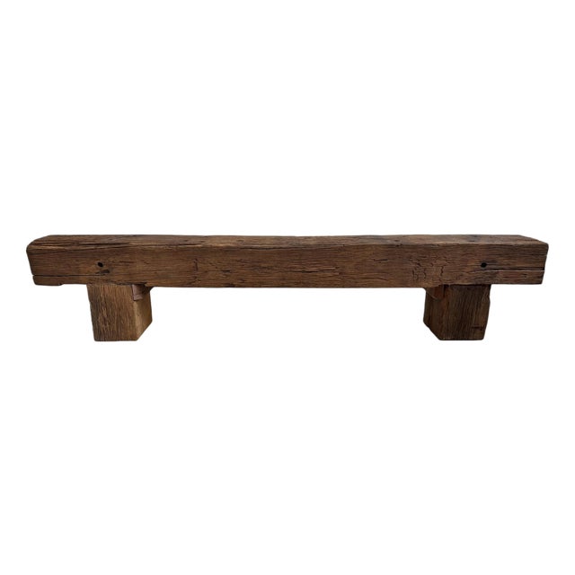 Vintage Rustic Old Railway Wood Beam Bench For Sale