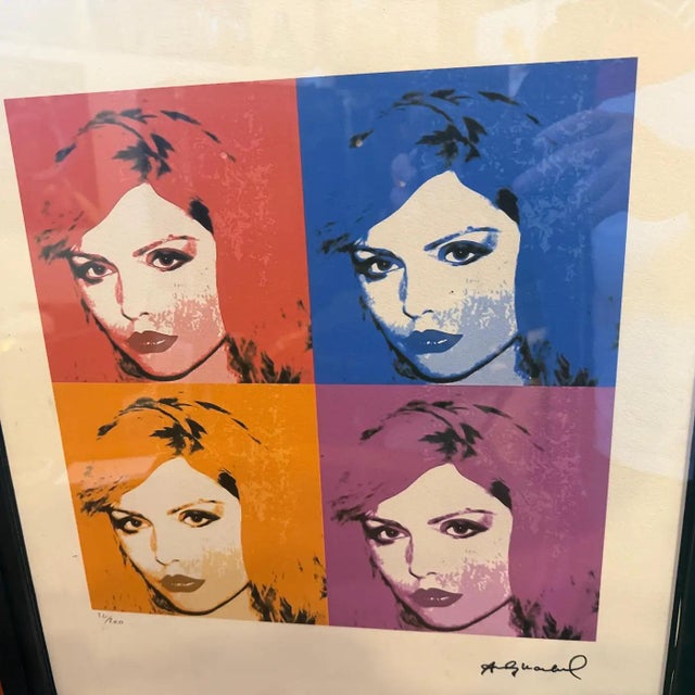 Black 21st Century Andy Warhol Pop Art Framed Debbie Harry 22/200 Lithography For Sale - Image 8 of 10