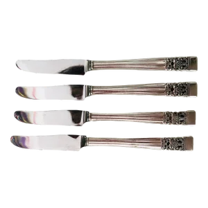 Vintage Community Plate Silver Plated "Coronation"Pattern Butter Knives S/4
