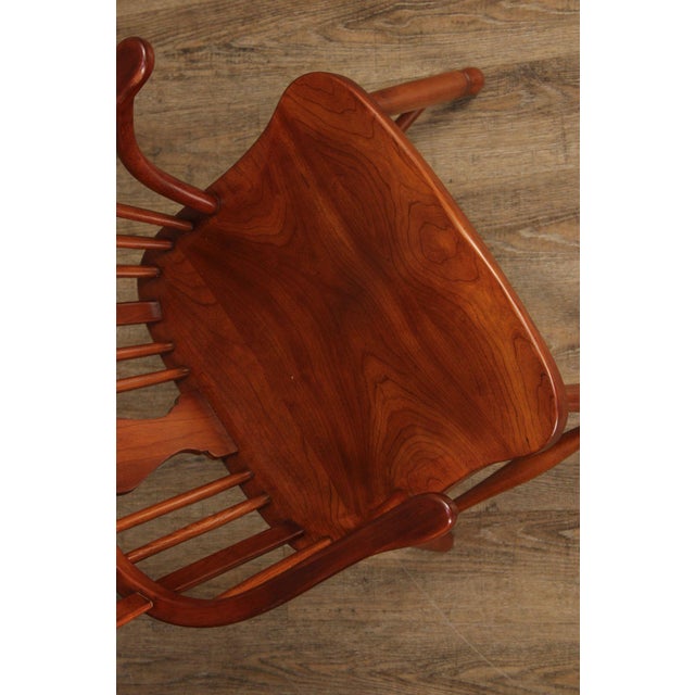 Brown Stickley Vintage Cherry Windsor Armchair For Sale - Image 8 of 12