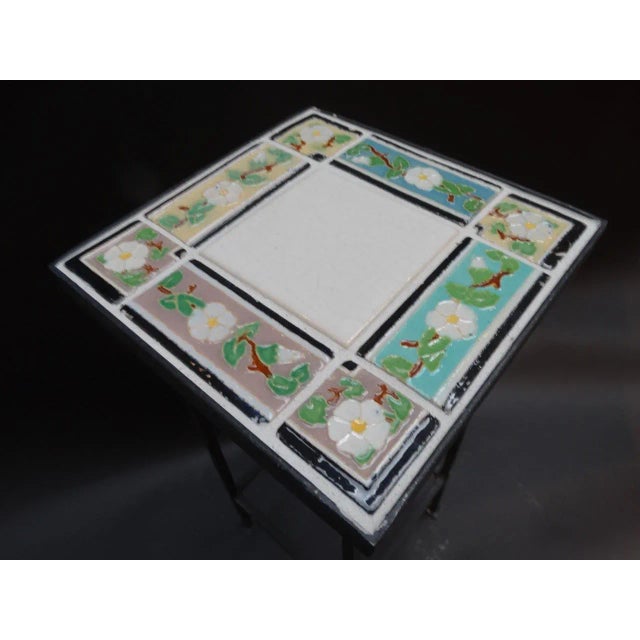 Metal Malibu 9-Tile Spanish Revival Cocktail Table For Sale - Image 7 of 9