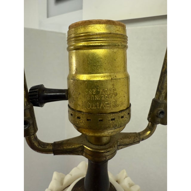 1940s Neoclassical Natural Italian Marble Column Lamp For Sale - Image 10 of 13