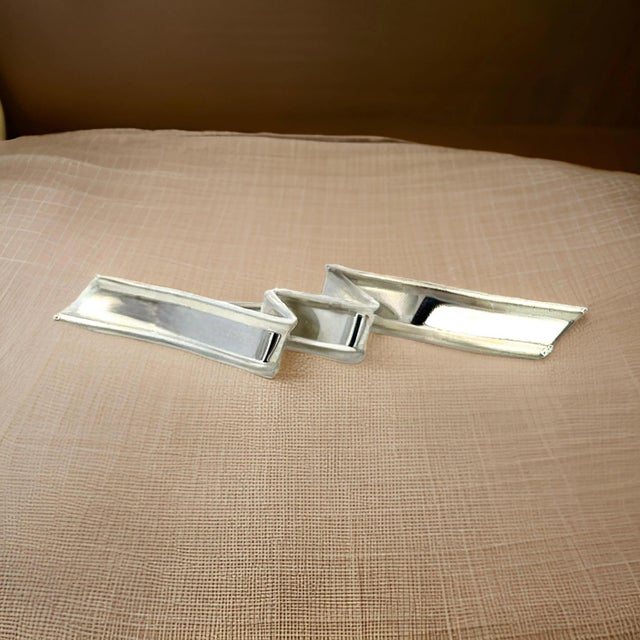 Metal Late 20th Century Tiffany & Co Estate Wave Brooch Sterling Silver For Sale - Image 7 of 13