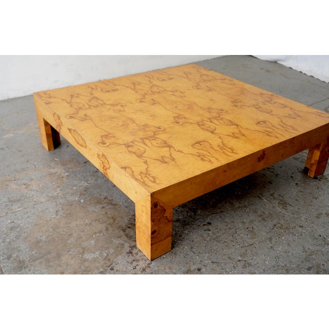 1970s Attributed to Milo Baughman for Thayer Coggin Large Burlwood Coffee / Cocktail Table For Sale - Image 15 of 16