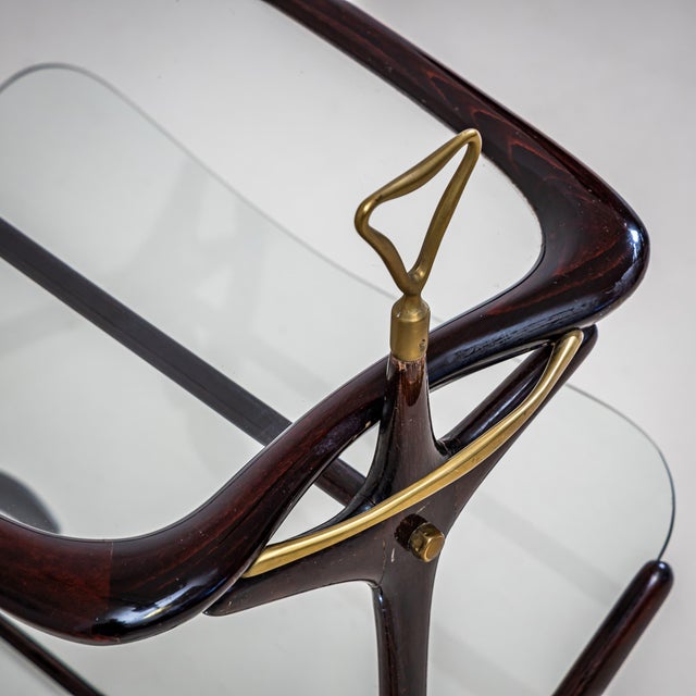 Wood Side Table With Magazine Rack Attributed to Cesare Lacca, Italy, 1950s For Sale - Image 7 of 8