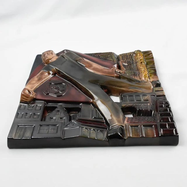 Rene Boschmans for Coceram Cubist Ceramic Tile With Masonic Sign - Set of 3 Pieces For Sale - Image 10 of 12