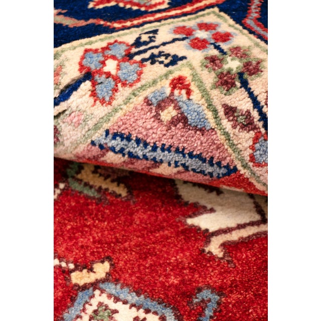 2020s Serapi Rust/Navy Wool Runner- 2' 6'' X 8' 0'' For Sale - Image 5 of 9
